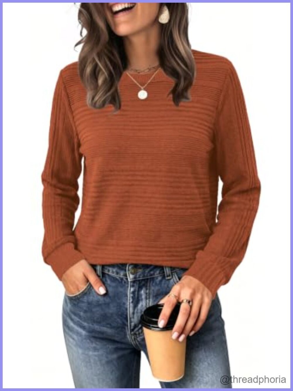 Womens Long Sleeve Color Block Tunic Top Crewneck Fall Winter Shirt